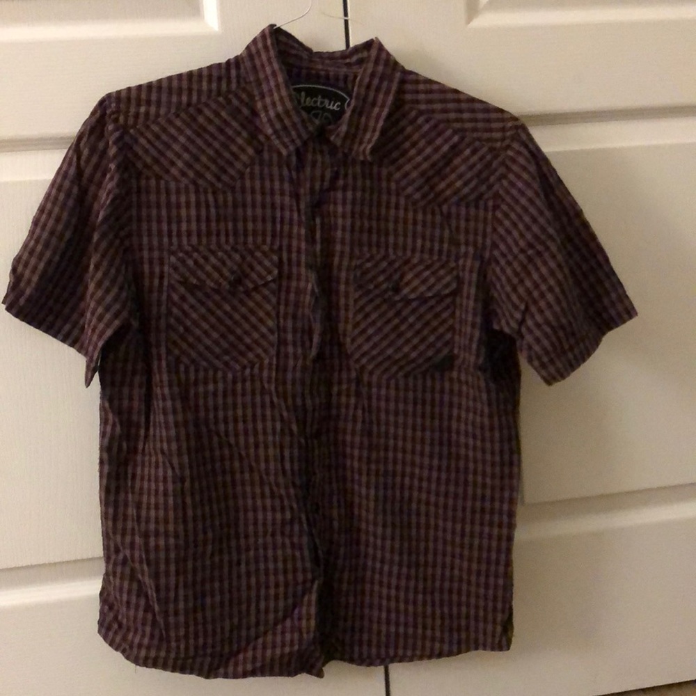 Electric Short Sleeve Button Up
